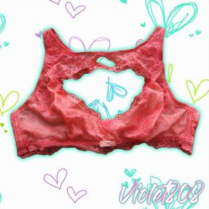 [M] Triumph Coral Red Floral Lace Bra/Bralette